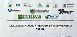 Carta aberta sobre a proposta da Sanepar para o ACT 2024